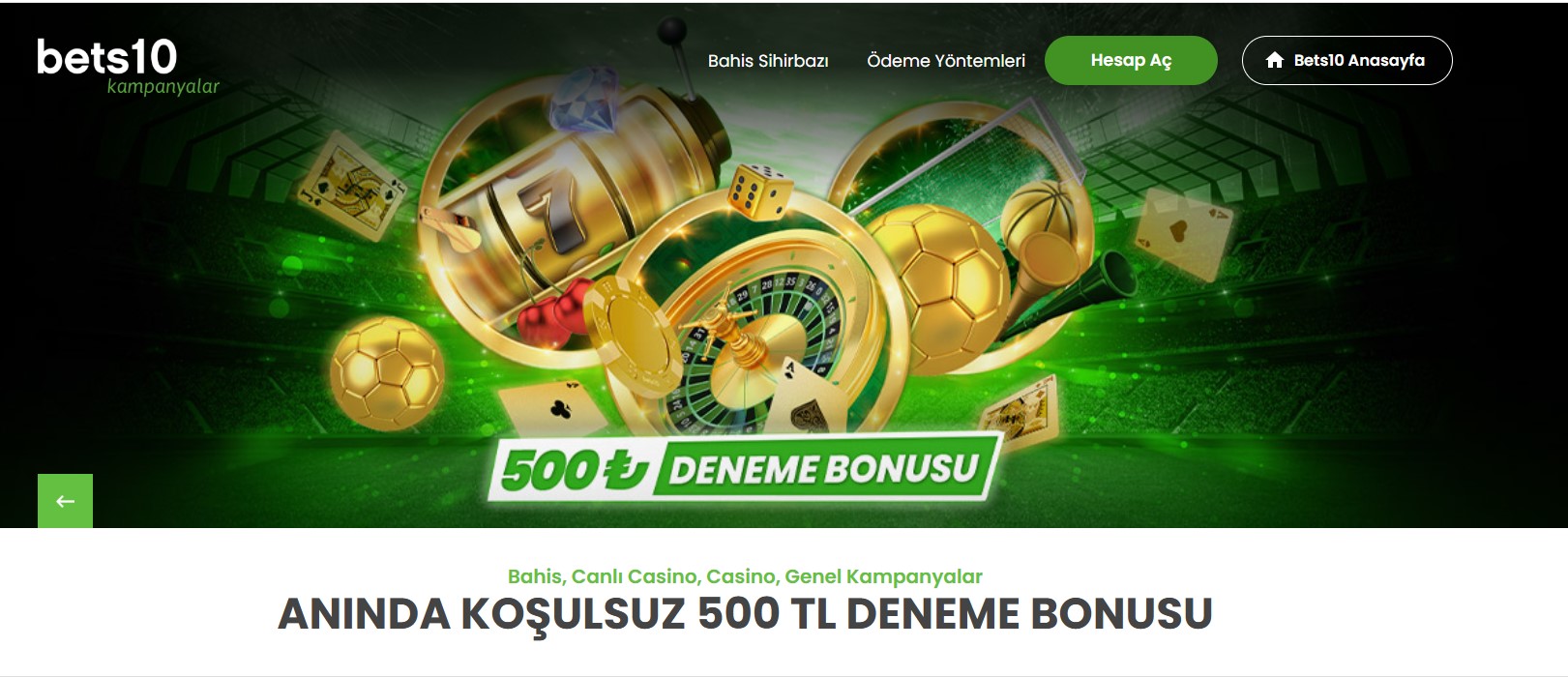500 TRY bedava bonus